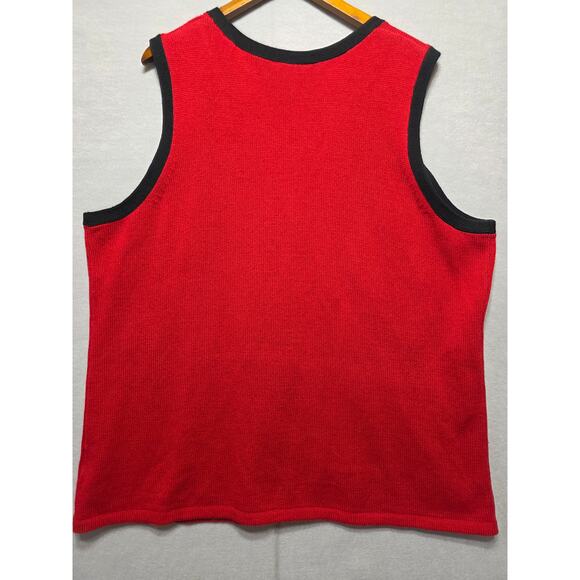 White Stag 3X 22W 24W Red Ugly Christmas Sweater Vest Reindeer Lights Applique - Picture 2 of 5